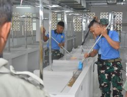 Lanud RHF Gelar Aksi Kebersihan Jelang Peresmian Pasar Cik Puan Perak oleh Wapres Ma’ruf Amin