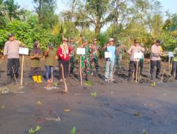 Bersatu Dengan Alam, Danramil 04/Binangun Bertindak Nyata Tanam 1000 Cemara Laut
