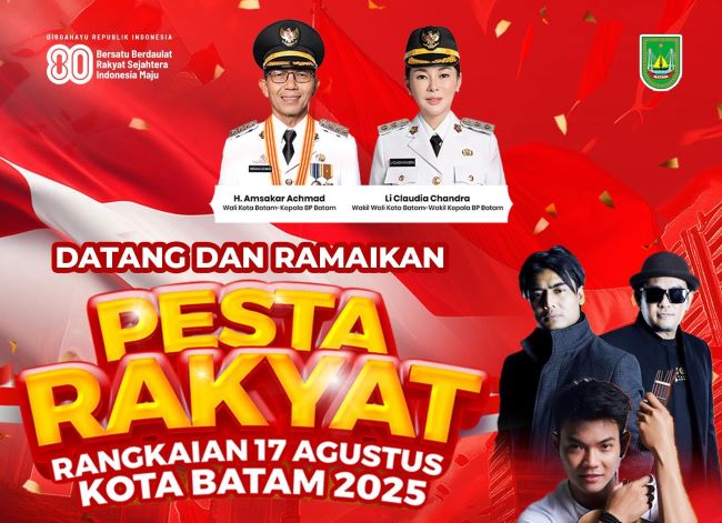 Pesta Rakyat Batam 2025 siap digelar di Alun-Alun Engku Putri. Acara ini menghadirkan hiburan, bazar kuliner, serta lucky draw berbasis digital untuk mempererat kebersamaan warga Batam.