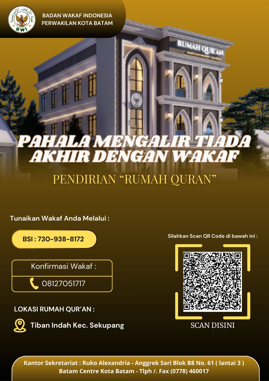 Wakafkan Harta Anda untuk Pembangunan Rumah Quran, Pahalanya Terus Mengalir