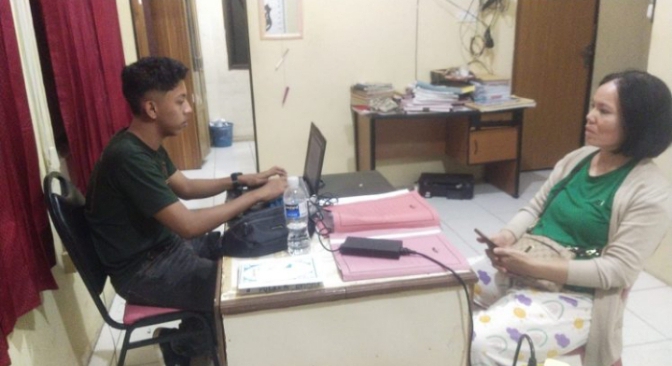 Risma Hutajulu melaporkan rasa ketakutannya kepada polisi.