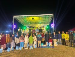 Tutup Turnamen KPDN Sungai Hulu, Raja Mustakim Salurkan Sembako dan Jamu Warga Makan Gratis