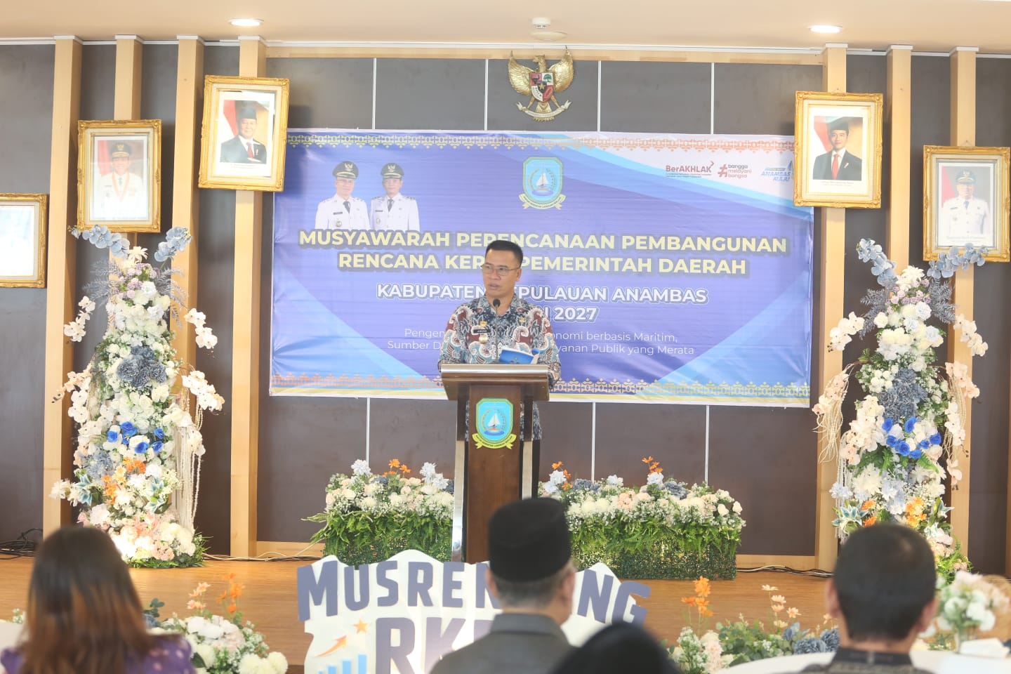 Bupati Anambas Aneng saat berikan sambutan dalam Musrenbang RKPD Tahun 2027