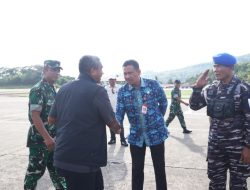 Sahtiar Sambut Brigjen TNI Valian Wicaksono pada Kegiatan TMMD Anambas