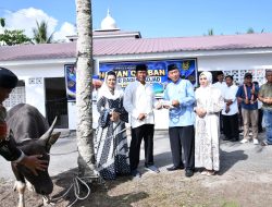 Danlanud RSA Natuna Serahkan Enam Ekor Sapi Qurban di Masjid Mina untuk Warga Sekitar dan Yayasan Anak Yatim