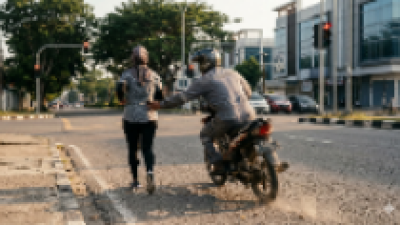 WASPADA PENGENDARA CABUL WEARPACK ABU-ABU BERAKSI DI BATAM