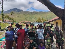Satgas Yonif 136/Tuah Sakti Anjangsana ke Kampung Lungguneri, Wujud Kepedulian TNI kepada Masyarakat