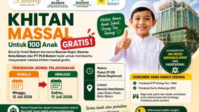 Beverly Hotel Batam Gelar Sunatan Massal Gratis untuk 100 Anak, Jadwal Dimajukan ke 11 Juli 2026