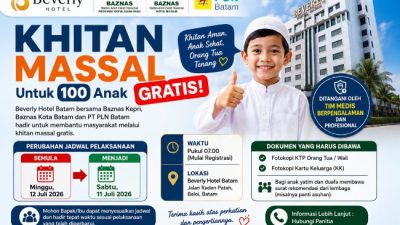Beverly Hotel Batam Gelar Sunatan Massal Gratis untuk 100 Anak, Jadwal Dimajukan ke 11 Juli 2026