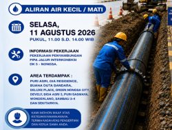 Penyambungan Pipa DK5-Nongsa, Sejumlah Wilayah Batam Gangguan Air Hari Ini
