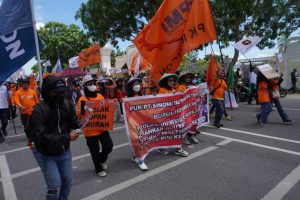 Danrem 033/WP tinjau Pengamanan Hari Buruh Internasional