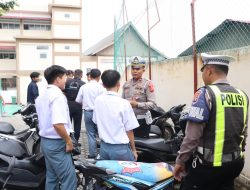 Satlantas Polres Karimun Amankan Knalpot Brong Sampai ke Parkiran Sekolah