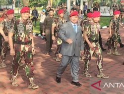 Prabowo hadiri upacara HUT Kopassus ke 72 di Cijantung