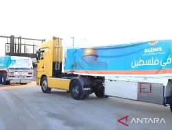 45 Truk Kontainer Bantuan Indonesia Untuk Palestina Tiba di Gaza