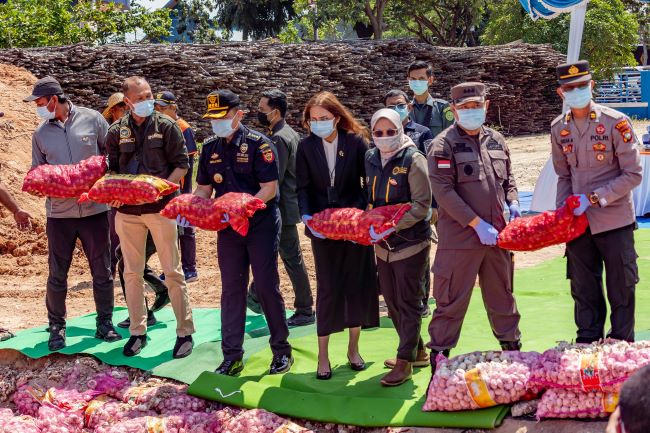 Puluhan Ton Bawang Merah Dimusnahkan