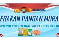 Kapolsek Batu Ampar Turun Langsung, Kawal Gerakan Pangan Murah Bersama Bulog