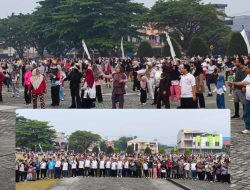 Ribuan Warga Natuna Padati Pantai Piwang, Sukseskan Senam Sehat dan Edukasi Keuangan Gencarkan